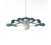 Lumicom | kami lámpara de techo, 1x e27, max 42w, metal, azul mediterráneo, d.60cm