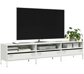 Maison exclusive - mueble para tv acero laminado en frío blanco 202x39x43,5 cm