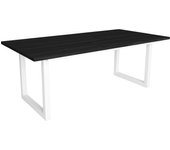 Mesa de comedor - 10 comensales - robusta y estable gracias a su estructura y patas macizas - negro - estilo industrial