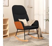 Silla mecedora | sillón balancín relax | sillón de salón de tela negra cfw584686