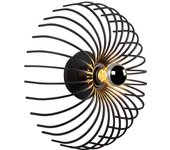 Lámpara de pared aspendos-n-645 negro metal diámetro 12x36 cm