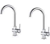 Auralum max 2pcs grifo de cocina boquillo alto cromado giratorio de 360° mezclador fregadero con espumador desmontable grifo fregadero cocina