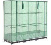 Jardinera，arriate ，macetacon cubierta invernadero aspecto ratán 120x40x123 cm cfw64845