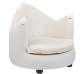 Beliani sillón infantil corona de terciopelo beige vega