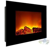 Chimenea eléctrica de pared 1800w, efecto llama y apagado de seguridad, 60x16x52 cm