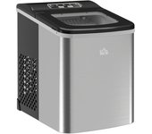 Máquinas de hielo portátiles y compactas para cocina, fabricante de hielo autolimpiante, 9 cubos terminados en 8 minutos, negro y plata