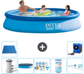 Paquete de piscina - intex - alrededor - 366x366x76 cm + accesorios a1071