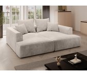Sofá de 3 plazas con asiento confortable y profundo de pana beige pineta