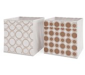 Vicco caja plegable , blanco/oro, 30 x 30 cm lote de 2