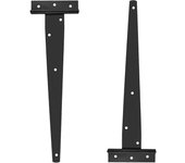 Paquete de 2 bisagras negras de 150 mm, bisagras metálicas en t con recubrimiento en polvo resistente a la intemperie y al óxido, (150 mm)
