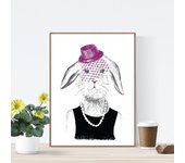 Set de 2 láminas animales pack de 2 poster para enmarcar con ilustraciones de animales regalo para los amigos papel 250 gr marco madera clara a3