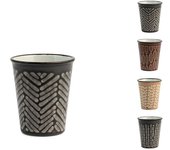 6x copas étnicas h&h en gres marrón diseños surtidos cc100