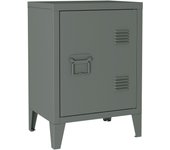 Mesita de noche de acero laminado 57 x 40 x 30 cm gris oscuro 03_0008681