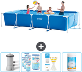 Paquete de piscina - intex - rectángulo - 450x220x84 cm + accesorios cb85