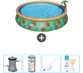 Paquete de piscina - bestway - alrededor - 457x457x84 cm + accesorios cb58