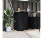 Puertas de cocina exteriores negras 50x9x82cm madera maciza de pino