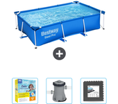 Paquete de piscina - bestway - rectángulo - 259x170x61 cm + accesorios cb8