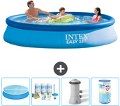 Paquete de piscina - intex - alrededor - 366x366x76 cm + accesorios a588