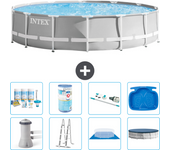 Paquete de piscina - intex - alrededor - 427x427x107 cm + accesorios a2213