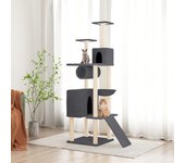 Rascador para gatos con rascador de sisal gris oscuro 168 cm