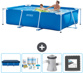 Paquete de piscina - intex - rectángulo - 260x160x65 cm + accesorios cb3