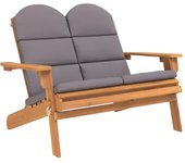 Banco de jardín | silla de jardín adirondack con cojines madera de acacia 126 cm cfw31778