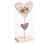 Bella portraitr., blanco, forma de corazón con soporte, para 1 foto