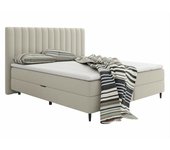Cama continental indiana 142, doble, continental, de color marrón claro, 140x200, tapiz, somieres, 144x209x105cm