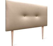 Dhome cabecero de polipiel liso con botones y patas tapizado de alta gama cabezal lujo cama dormitorio moderno acolchado (champán, 105cm)