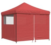 Tienda de fiesta plegable pop-up 4 paredes laterales burdeos