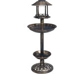 Bebedero decorativo para pájaros con luces led solares plástico