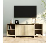 Mueble tv | mueble de salón | mesa de tv madera contrachapada roble sonoma 130x35x50 cm cfw20716