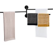 Auralum max porte-serviettes avec 3 barres 180°rotatives,inox 304 porte serviette murale sèche-serviettes pour salle de bain cuisine-noir(40cm)