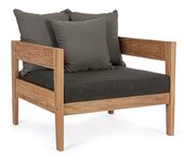 Sillón con cojines kobo en madera de teca
