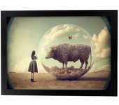 Nacnic poster búfalo en estilo surrealismo cinematográfico ilustraciones y grabados de historieta abstracta y artística para a3 marco negro