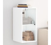 Vidaxl mueble de pared con puertas de vidrio blanco 35x37x68,5 cm