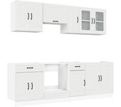 Mueble de cocina kalmar blanco 8 piezas madera contrachapada