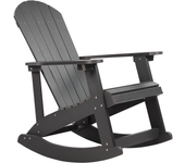 Beliani silla mecedora de jardín adirondack gris oscuro