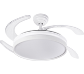 Ventilador de techo con aspas retráctiles mando a distancia, luz led 6 velocidades modo verano/invierno, 35w 107cm color