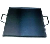 Plancha asar acero 4 mm con 2 asas de metal 40 x 40