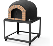 Movelar - horno de leña exterior de obra modelo stromboli (negro - 100 x 100 x 157 cm) – aislado con corcho y 3 mantas cerámicas