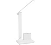 Lámpara de escritorio led táctil regulable, 3 temperaturas de color, plegable, para cuidar los ojos, con soporte para bolígrafo y soporte para teléfon