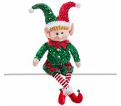 Adorno navideño rojo verde elfo 30 x 8 x 56 cm - marca: bigbuy home - ean: 8445147228115