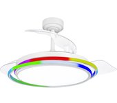Ventilador de techo led antila rgb blanco 65w 6500lm cct intensidad regulable con mando a distancia