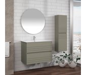 Mueble de baño suspendido con lavabo cerámico | 90 cm | 2 cajones con cierre amortiguado y organizador | dubuffet