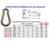 Mosquetones bombero avl de 11x120 galvanizado