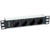 Regleta de aluminio con 4 shuckos para montaje en rack 10 - cable de 1.50m equip