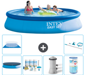 Paquete de piscina - intex - alrededor - 396x396x84 cm + accesorios a678
