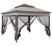Carpa plegable outsunny metal, poliéster gris 325x325x270 cm 84c-166v01lg