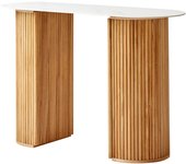 Mesa consola de madera con tablero efecto mármol